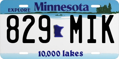 MN license plate 829MIK