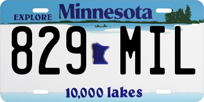 MN license plate 829MIL