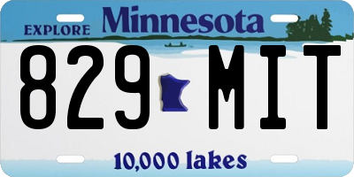 MN license plate 829MIT