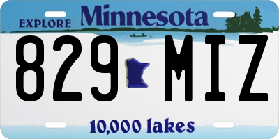 MN license plate 829MIZ
