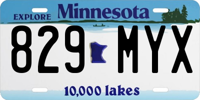 MN license plate 829MYX