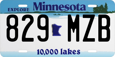 MN license plate 829MZB