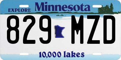 MN license plate 829MZD