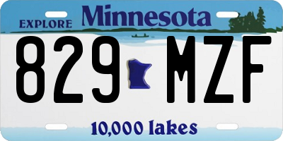 MN license plate 829MZF