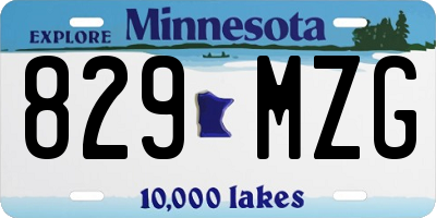 MN license plate 829MZG