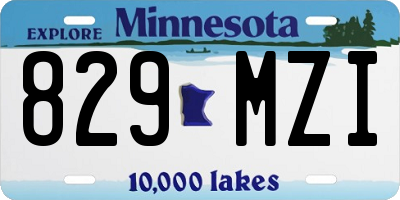 MN license plate 829MZI