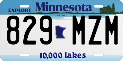 MN license plate 829MZM