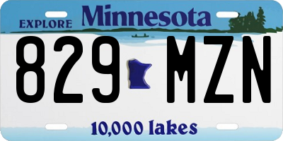 MN license plate 829MZN