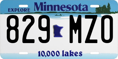 MN license plate 829MZO