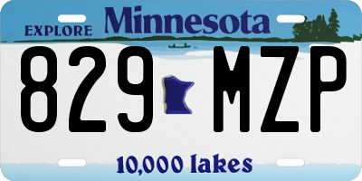 MN license plate 829MZP