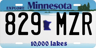 MN license plate 829MZR
