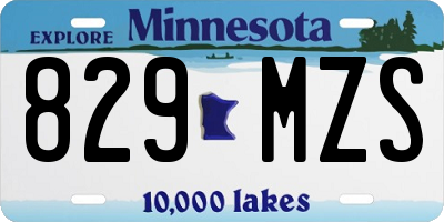 MN license plate 829MZS