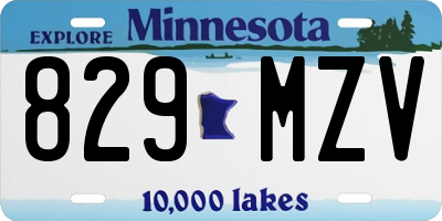 MN license plate 829MZV