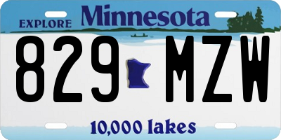 MN license plate 829MZW