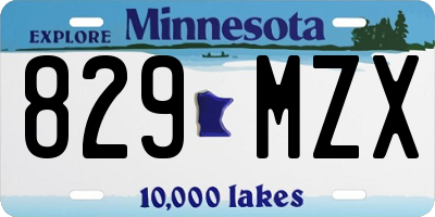 MN license plate 829MZX