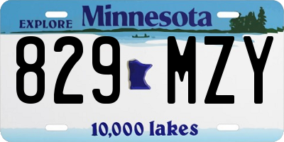 MN license plate 829MZY