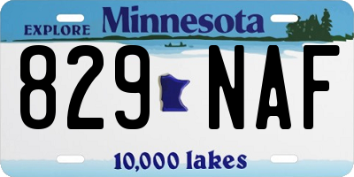 MN license plate 829NAF