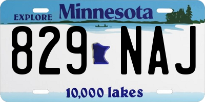 MN license plate 829NAJ