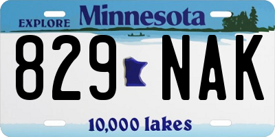 MN license plate 829NAK