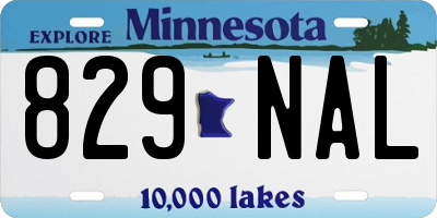 MN license plate 829NAL