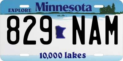 MN license plate 829NAM