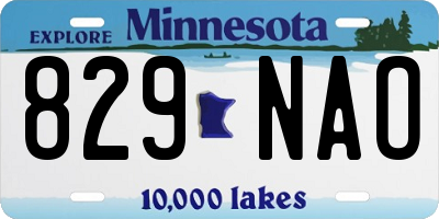 MN license plate 829NAO