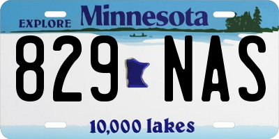 MN license plate 829NAS