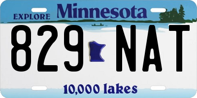 MN license plate 829NAT