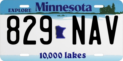 MN license plate 829NAV