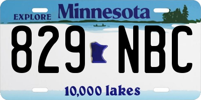 MN license plate 829NBC