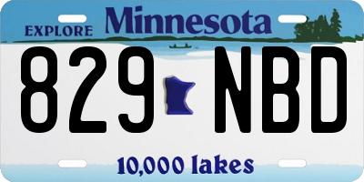 MN license plate 829NBD