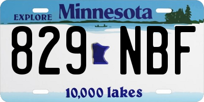MN license plate 829NBF