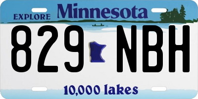 MN license plate 829NBH