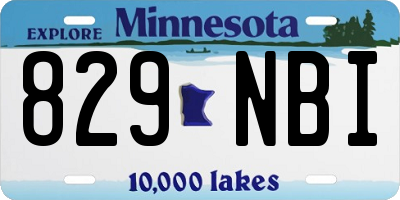 MN license plate 829NBI