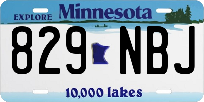 MN license plate 829NBJ