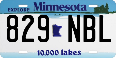 MN license plate 829NBL