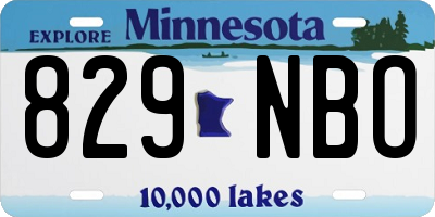 MN license plate 829NBO