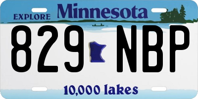 MN license plate 829NBP