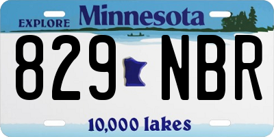 MN license plate 829NBR