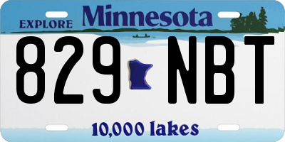MN license plate 829NBT