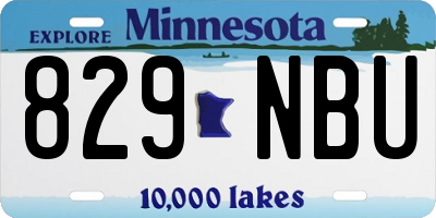 MN license plate 829NBU