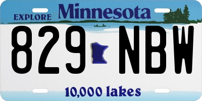 MN license plate 829NBW