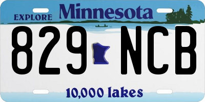 MN license plate 829NCB