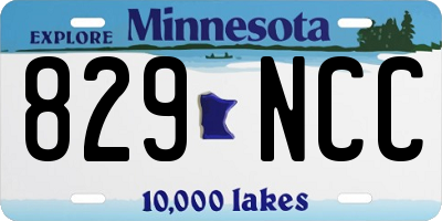 MN license plate 829NCC