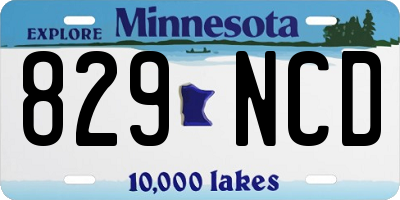 MN license plate 829NCD