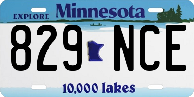 MN license plate 829NCE