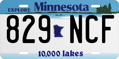 MN license plate 829NCF