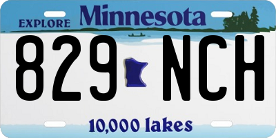 MN license plate 829NCH