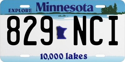 MN license plate 829NCI
