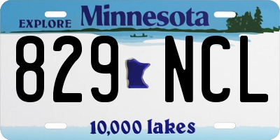 MN license plate 829NCL